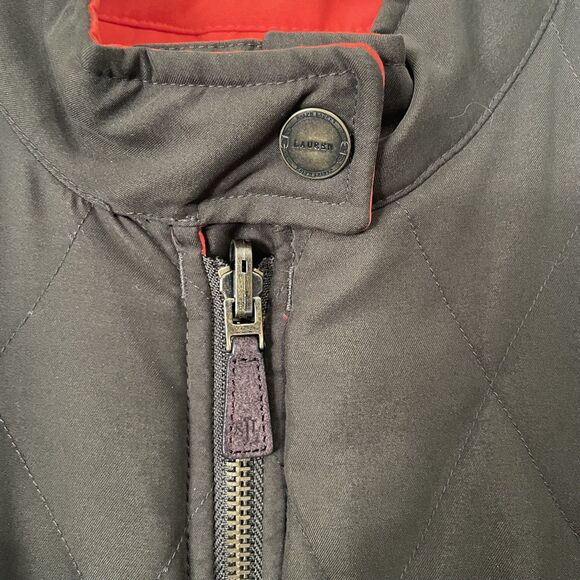 LRL Ralph Lauren Reversible Puffer Vest Womens S Orange Olive Quilted Full Zip - Picture 13 of 16